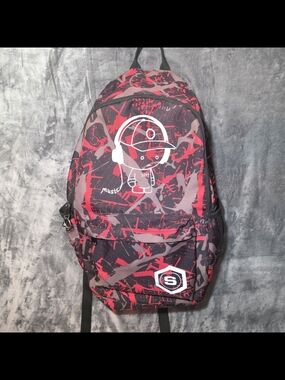 Anime Red & Gray Camouflage Men's Backpack